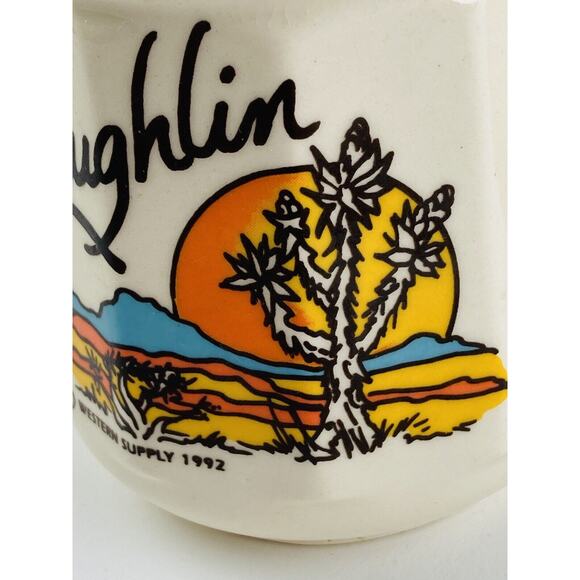 Vintage Coffee Mug by Western Supply 1992 Sunset Orange Desert Laughlin Nevada - Picture 3 of 7